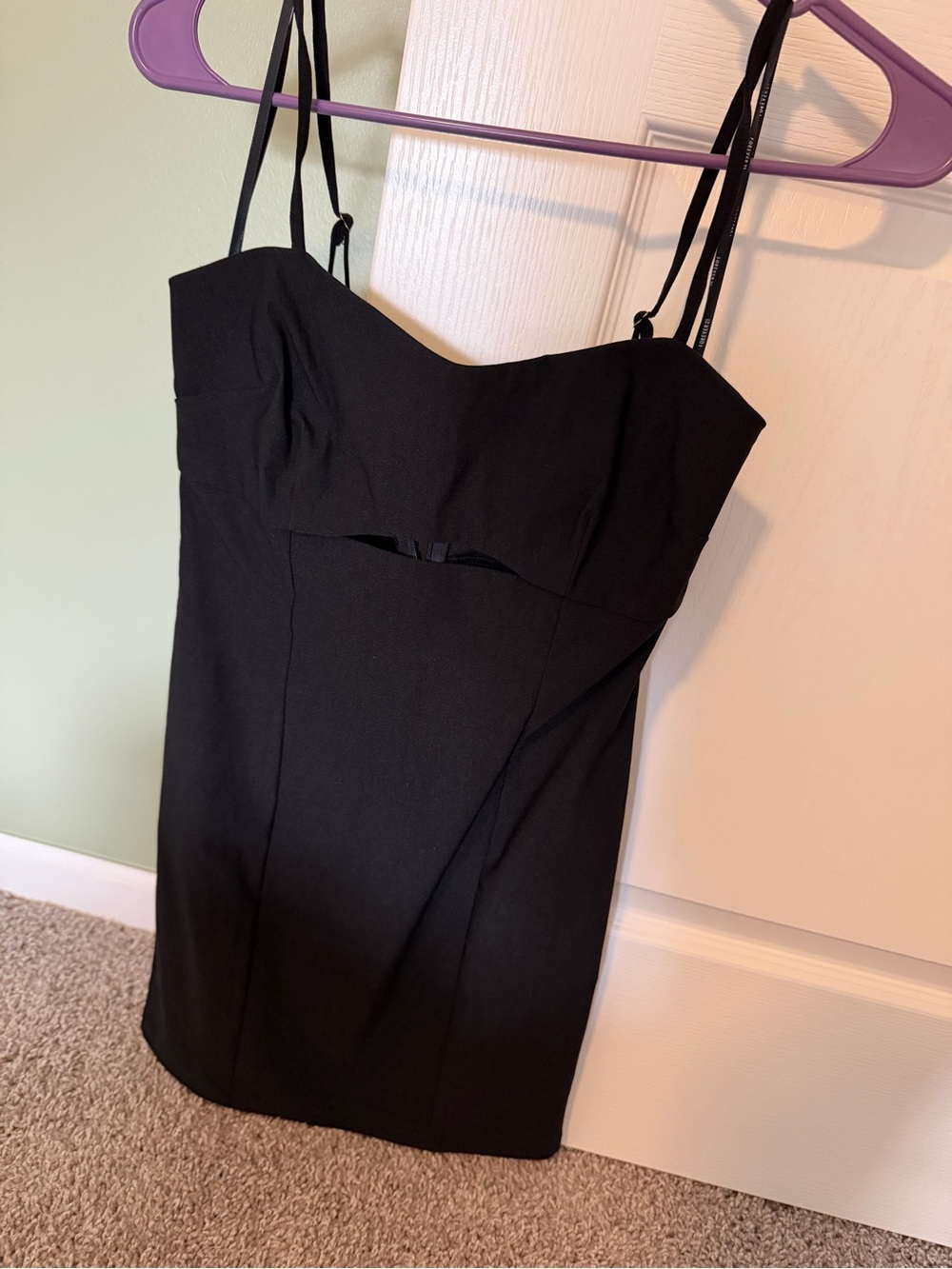 Forever 21 Black Double-Strap Sweetheart Mini Dress